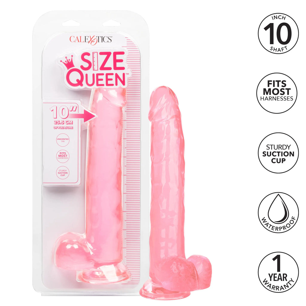 Size Queen 10 inch/25.5 Cm - Pink – body-safe materials | Fu'Cha Exotics