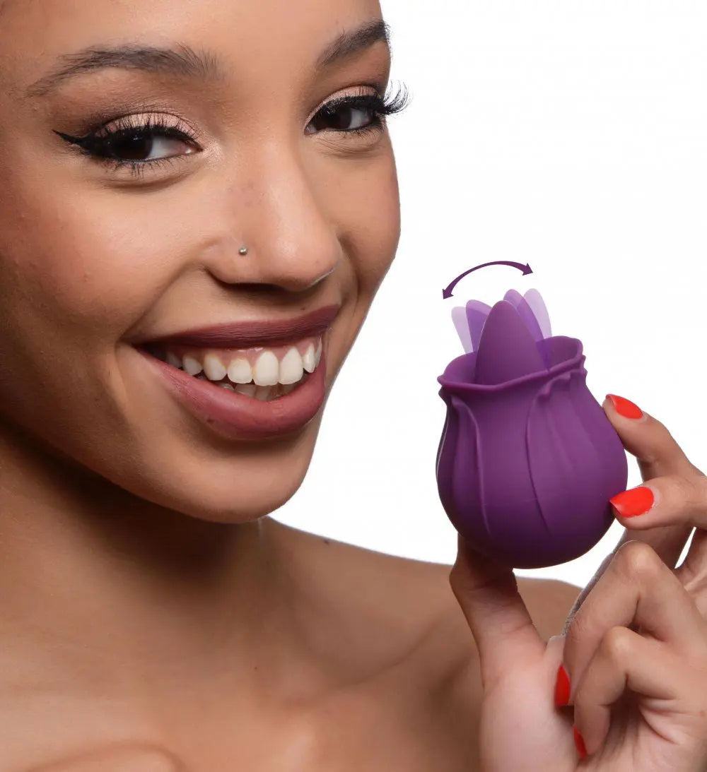 Inmi - Bloomgasm Wild Violet Licking Silicone Stimulator - Violet – body-safe materials | Fu'Cha Exotics