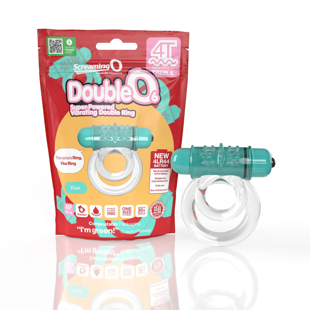 Screaming O 4t - Double O 6 Super Powered Vibrating Double Ring - Kiwi – body-safe materials | Fu'Cha Exotics
