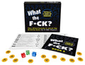 Drinking party card game set box with instruction sheet and booklet, plus colored dice chips