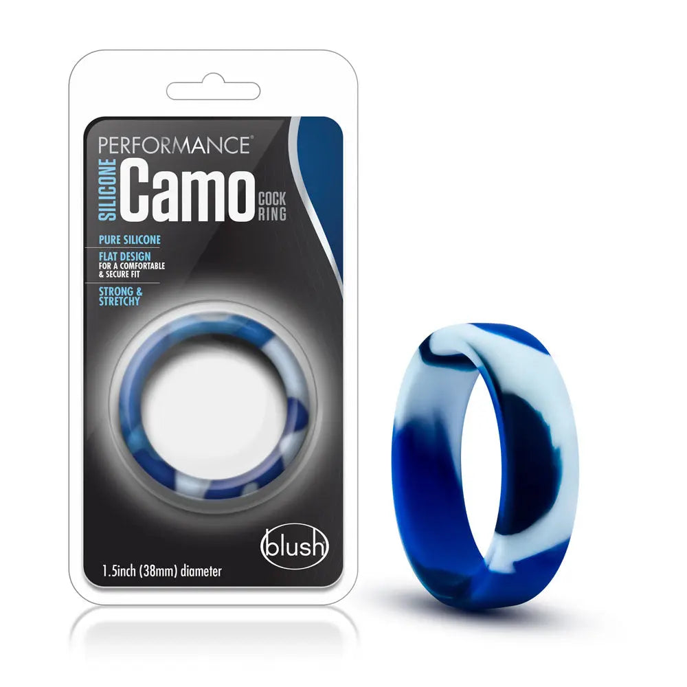 Performance - Silicone Camo Cock Ring - Blue Camoflauge – body-safe silicone | Fu'Cha Exotics