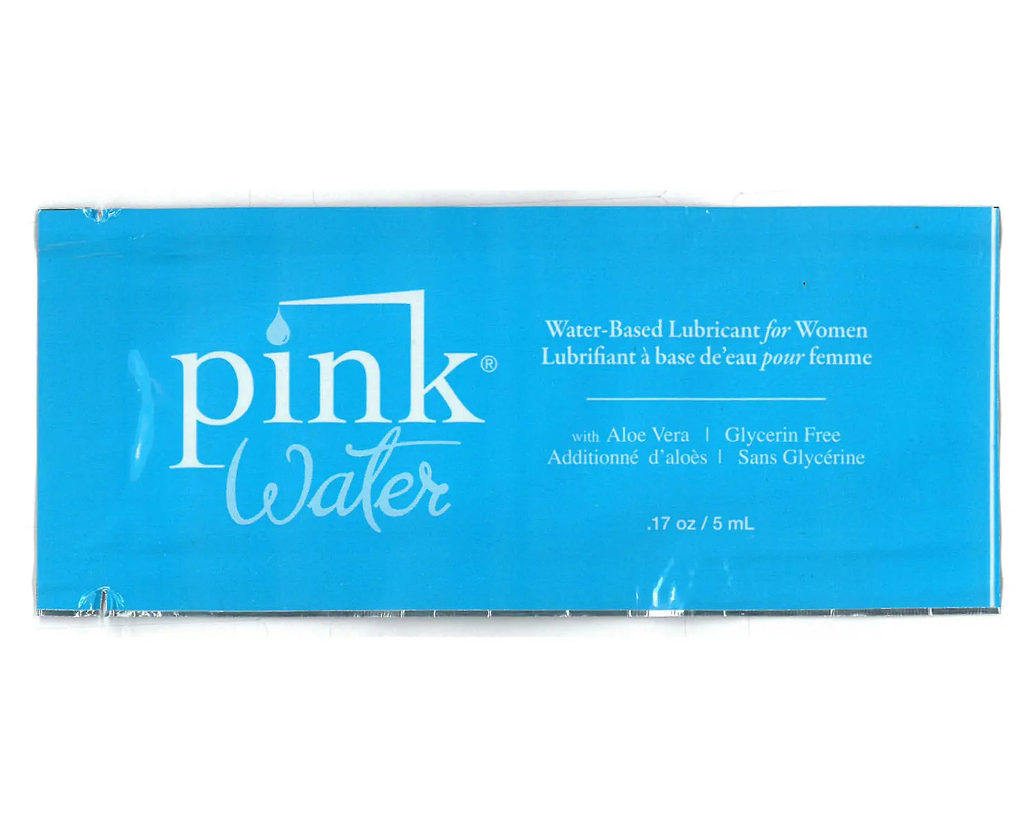 Pink Water water-based lubricant foil packet, aloe vera, glycerin-free, 0.17 oz