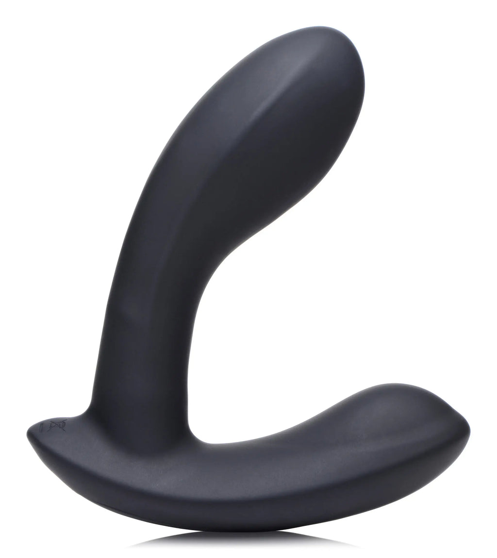 E-Stim and Vibrating Prostate Massager - Black – body-safe silicone USB-rechargeable | Fu'Cha Exotics
