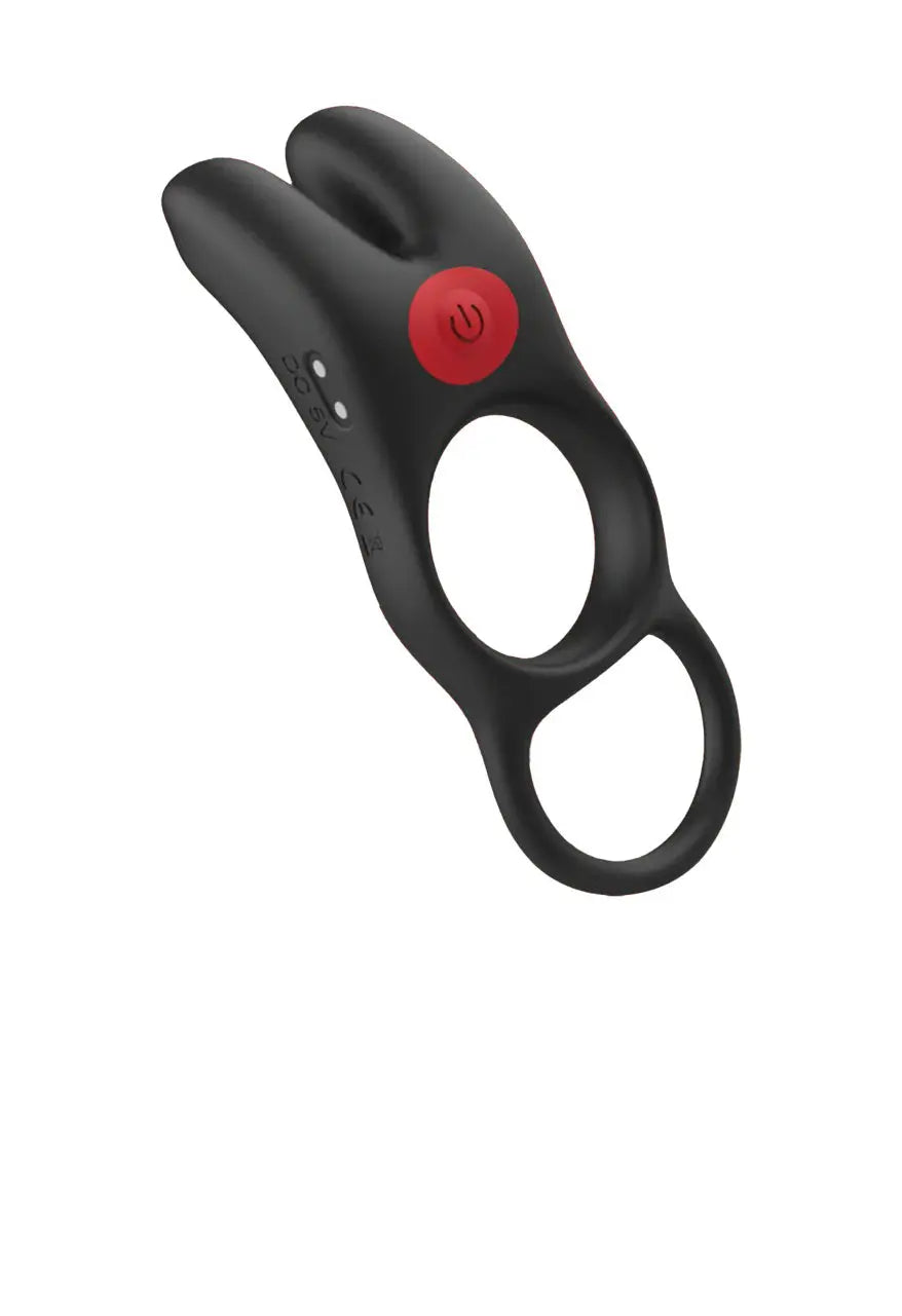 Red Dot Vibrating Cock Ring V1 With Remote - Black/red – body-safe materials | Fu'Cha Exotics