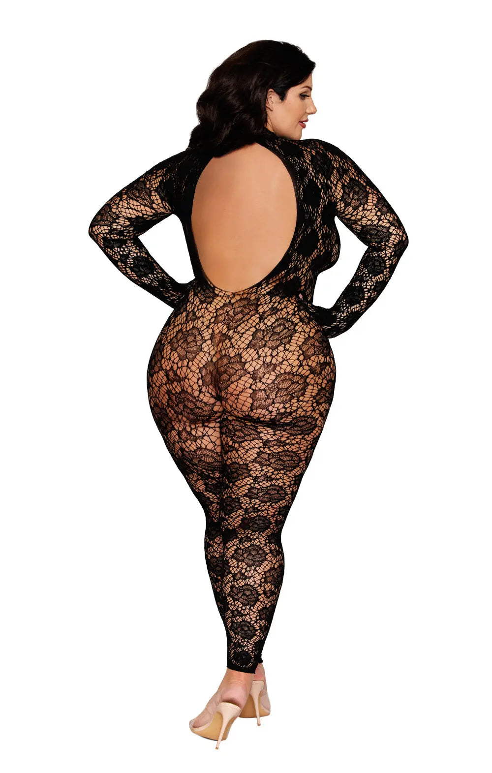 Gloved Bodystocking Dmnd - Queen Size - Black – body-safe materials | Fu'Cha Exotics