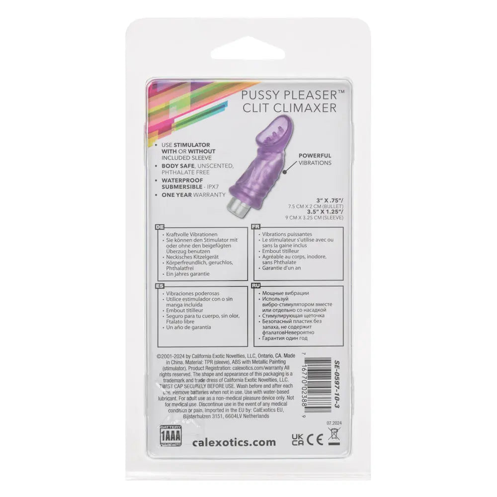 Pussy Pleaser Clit Climax - Purple – body-safe materials | Fu'Cha Exotics