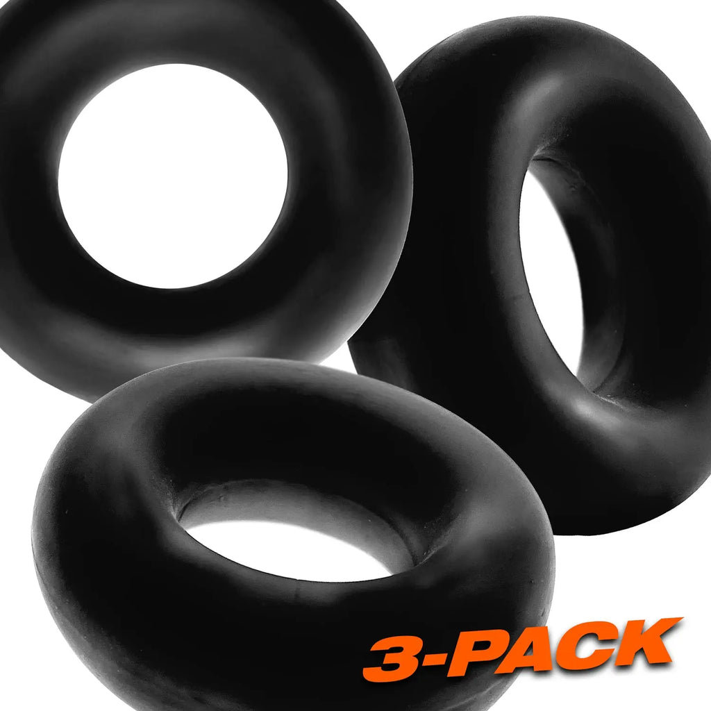 Fat Willy 3-Pack Jumbo C-Rings - Black – body-safe materials | Fu'Cha Exotics