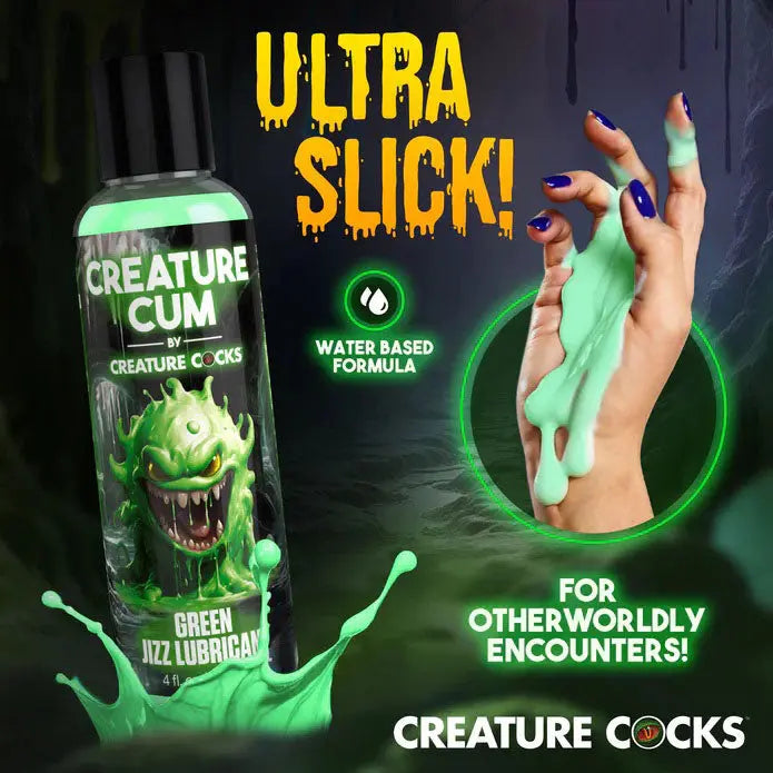 Creature Cum Green Water-Based Lubricant 4oz – body-safe materials | Fu'Cha Exotics