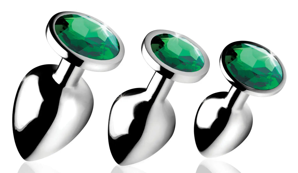 Emerald Gem Anal Plug Set – body-safe materials | Fu'Cha Exotics