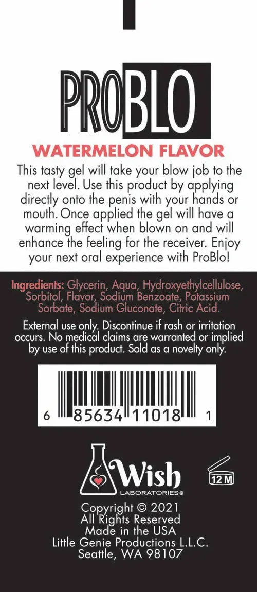 Problo Ahh...some Blow-Job Gel - Watermelon - 1.5 Fl. Oz. – body-safe materials | Fu'Cha Exotics