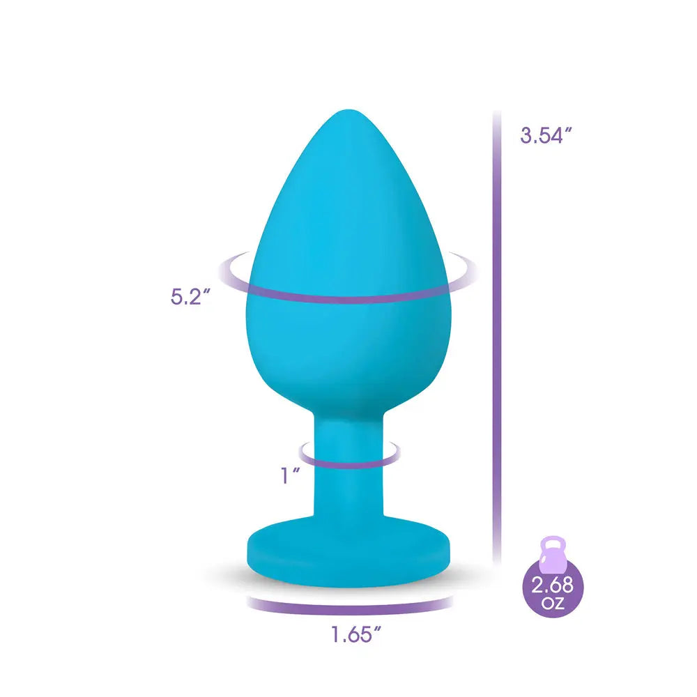 Gemma Clear Iridescent Gem Teal Silicone Plug - L – body-safe materials | Fu'Cha Exotics