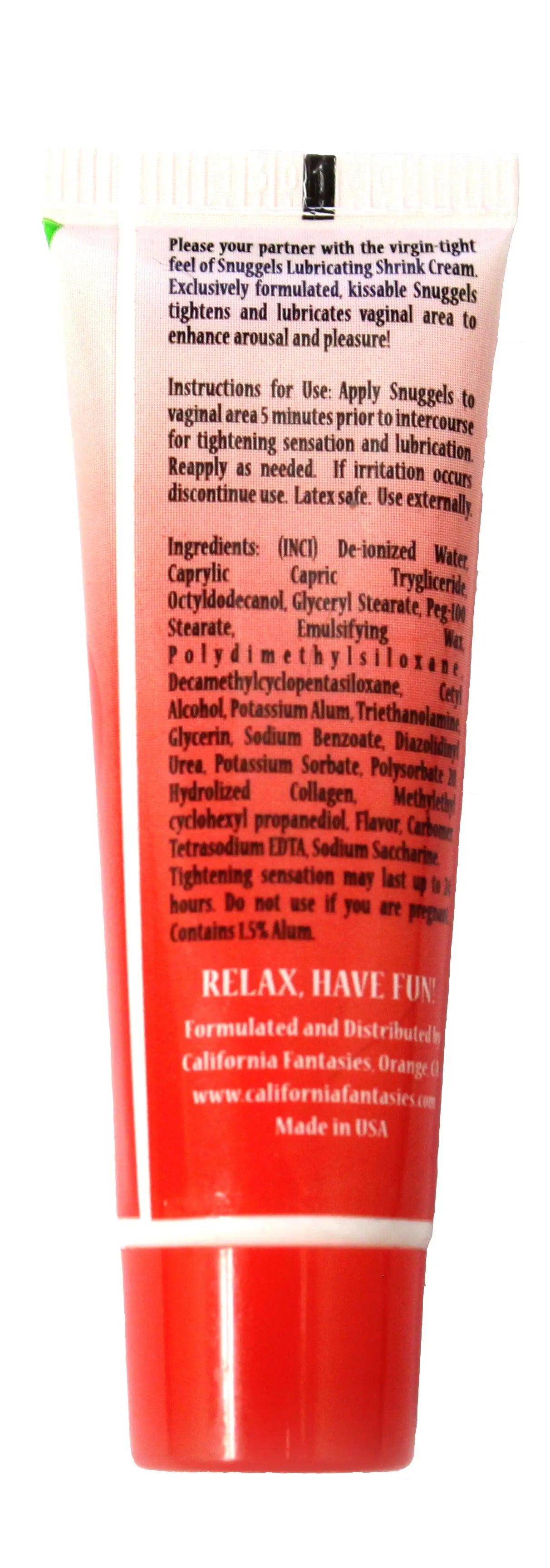Cherry lubricating shrink cream tube, red plastic squeeze bottle