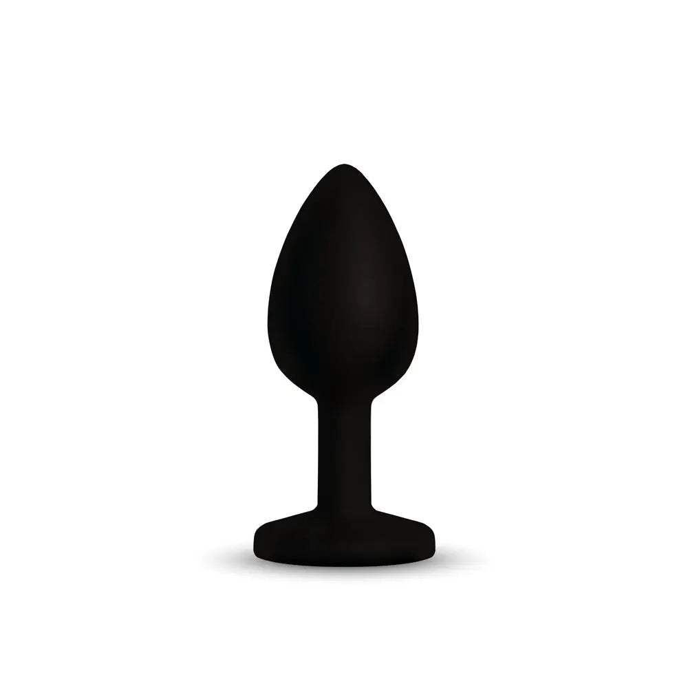 Gemma Pink Gem Black Silicone Plug - Small – body-safe materials | Fu'Cha Exotics