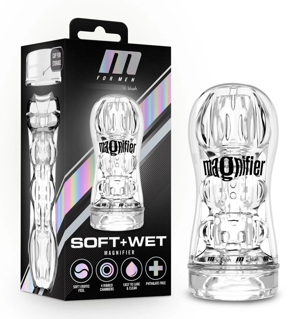 M for Men - Soft and Wet - Magnifier - Clear – body-safe materials | Fu'Cha Exotics