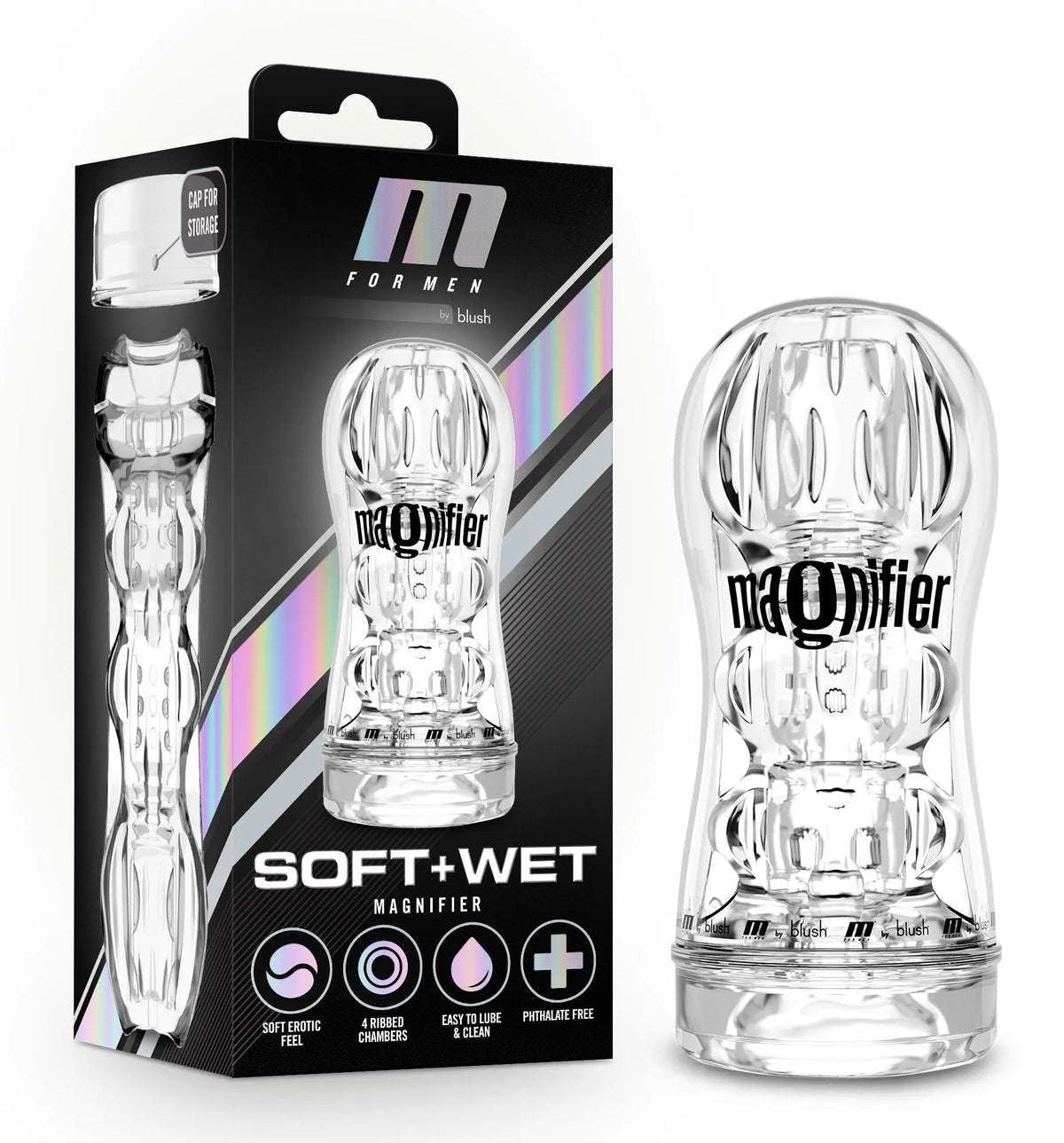 M for Men - Soft and Wet - Magnifier - Clear – body-safe materials | Fu'Cha Exotics