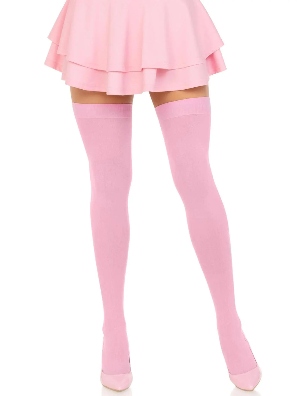 Opaque Nylon Thigh Highs - One Size - Pink – nylon | Fu'Cha Exotics