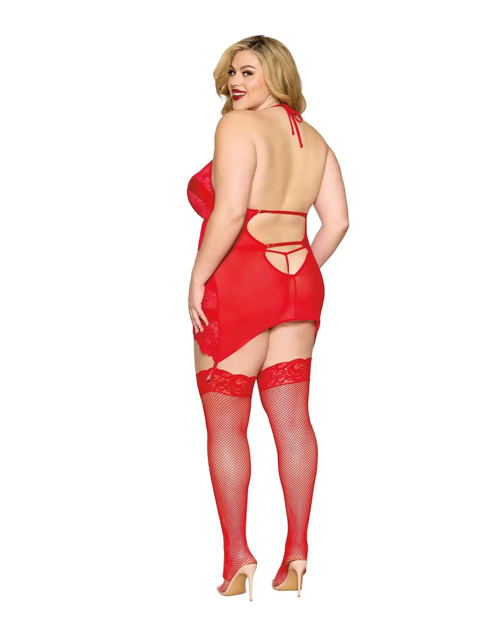 Garter Slip and G-String Dmnd - One Size Queen - Red – nylon | Fu'Cha Exotics