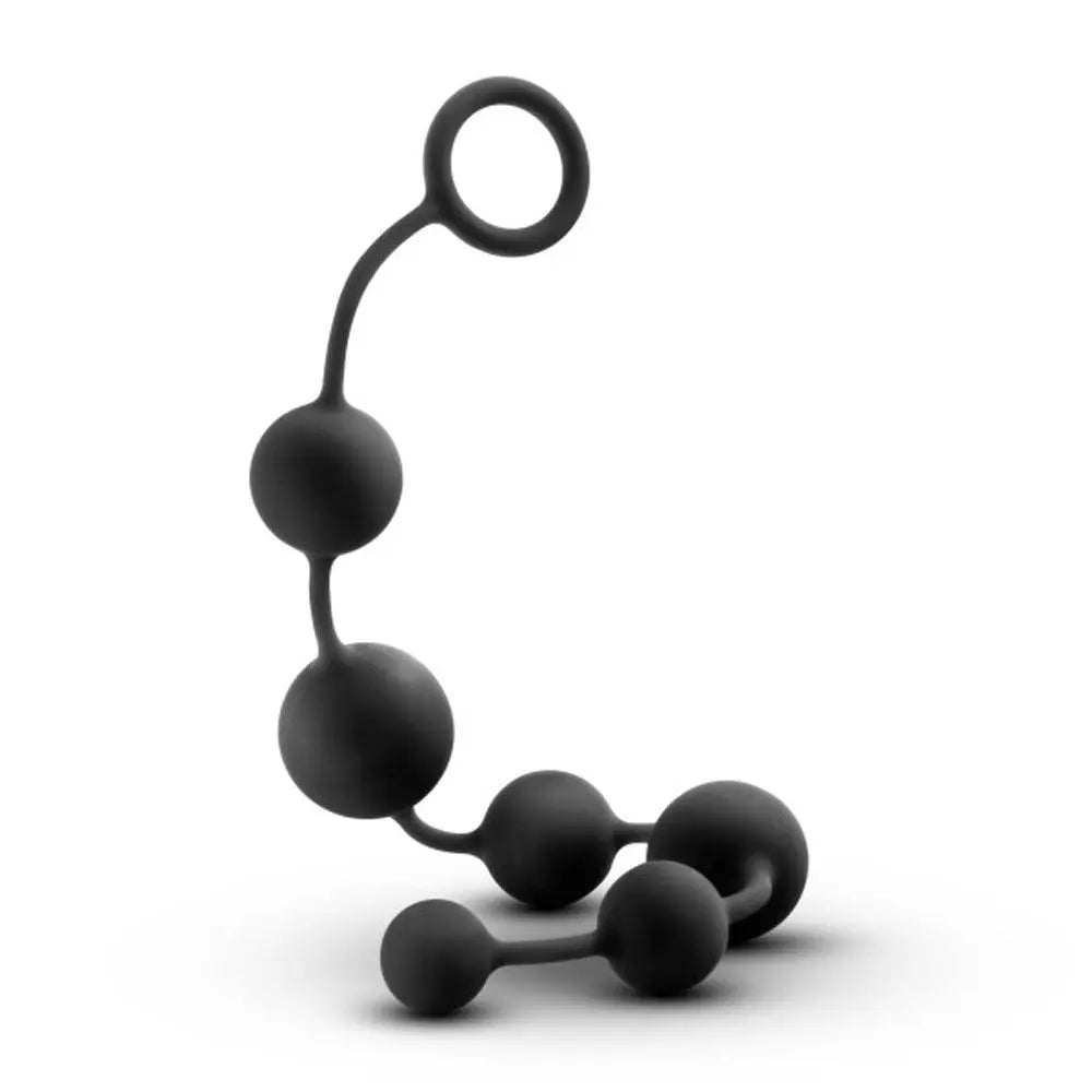 Anal Adventures - Platinum - Silicone Large Anal Beads - Black – body-safe materials | Fu'Cha Exotics