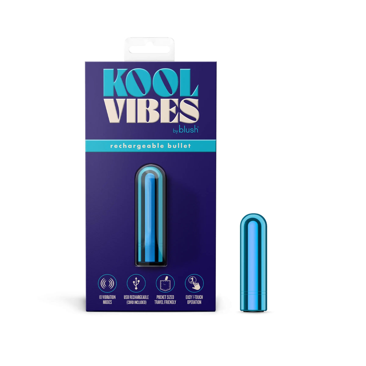 Kool Vibes - Rechargeable Mini Bullet - Blueberry – body-safe materials | Fu'Cha Exotics