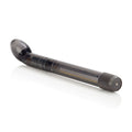 Dr. Joels prostate massager: dark clear cylindrical device with ridged grip end cap.