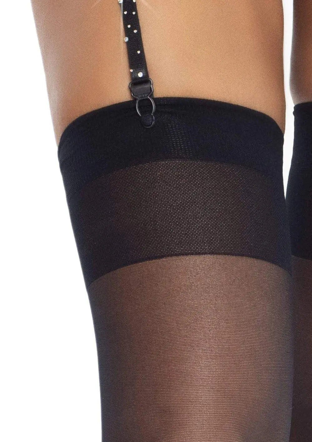 Rhinestone Garter Belt - One Size - Black – body-safe materials | Fu'Cha Exotics