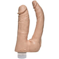 Double-ended flesh vibrator with twist-style body and rounded base