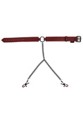 Saffron Collar With Nipple Clamps - Black/red