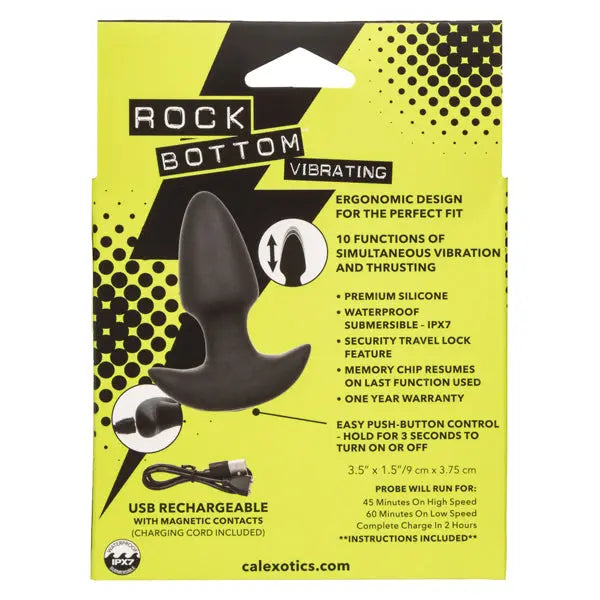 Rock Bottom Thrusting Probe - Black – body-safe silicone thrusting action | Fu'Cha Exotics