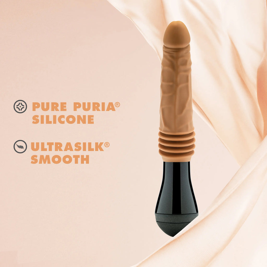 Dr. Skin Silicone - Dr. Arthur - Thrusting Gyrating Vibrating Dildo - Tan – body-safe materials | Fu'Cha Exotics