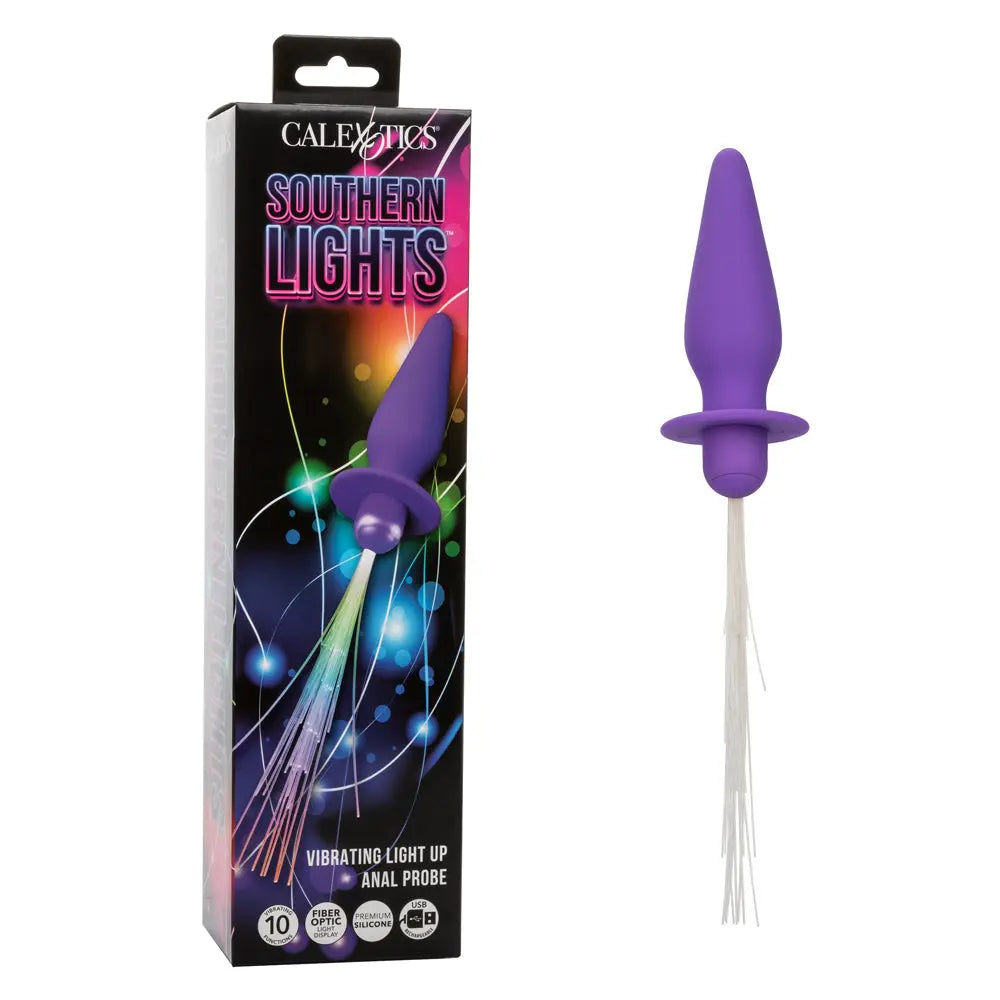 Southern Lights - Vibrating Light Up Anal Probe - Purple – body-safe silicone 10 vibration modes | Fu'Cha Exotics