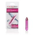 Pink bullet vibrator with metallic tip and ridged cap