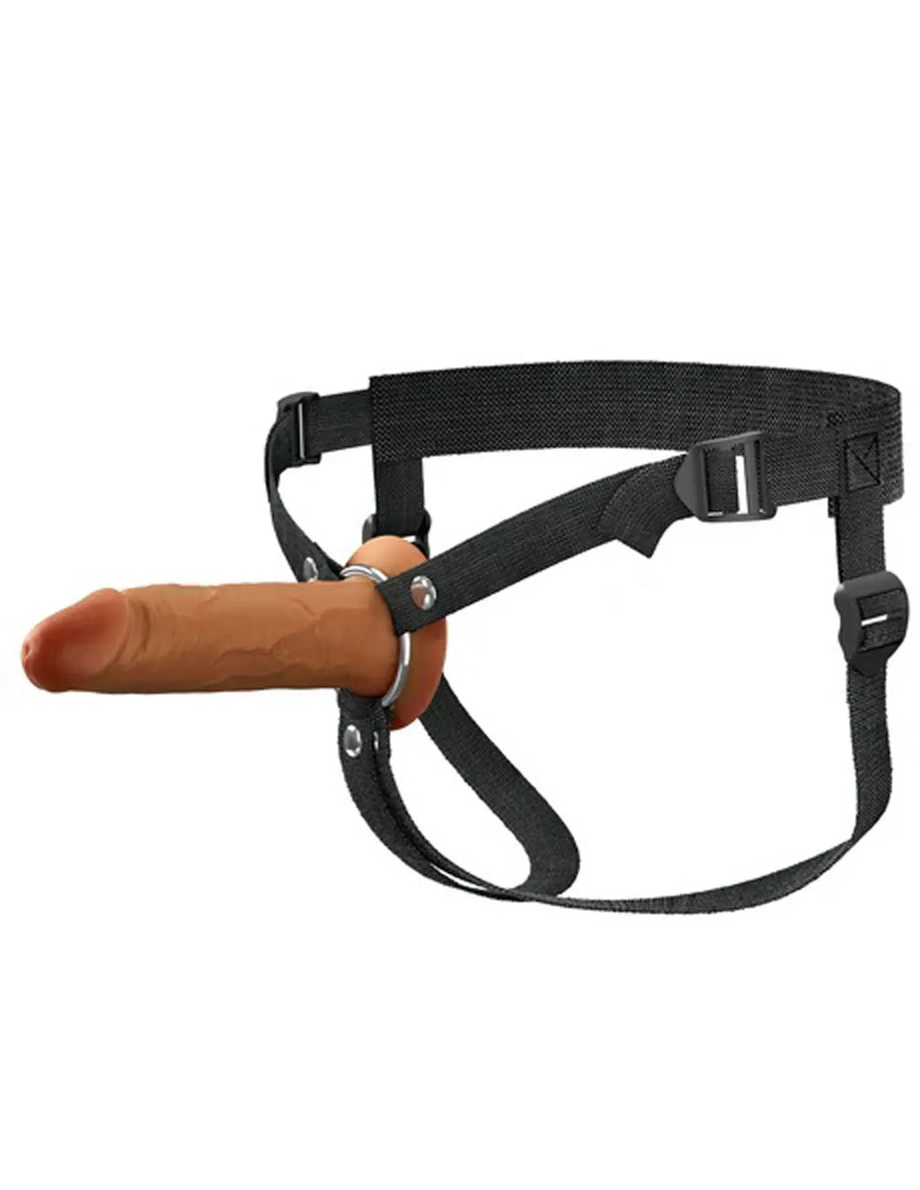 Fantasy X-Tensions Elite 6" Silicone Hollow Strap Dual Density Brown – body-safe materials | Fu'Cha Exotics