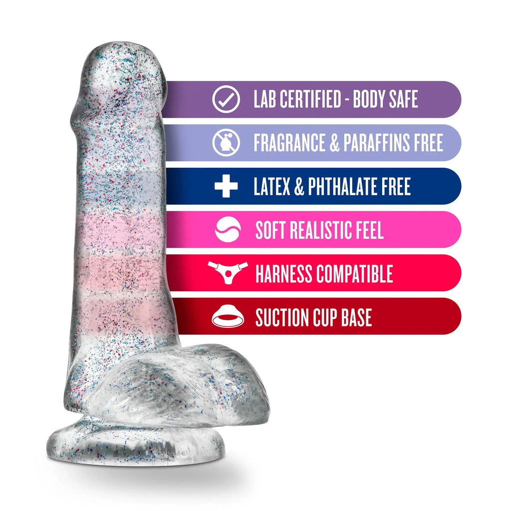 Naturally Yours - 6 Inch Glitter Cock - Sparkling Clear – body-safe materials | Fu'Cha Exotics