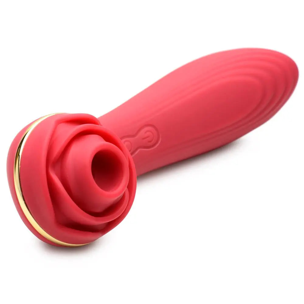 Bloomgasm Passion Petals 10x Suction Rose Vibrator - Red – body-safe materials | Fu'Cha Exotics