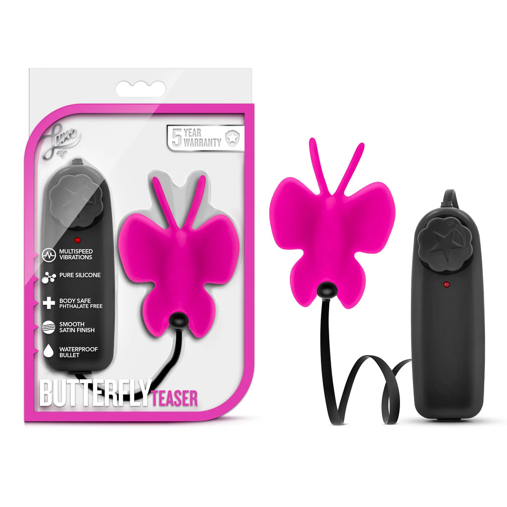 Luxe- Butterfly Teaser - Fuschia – body-safe materials | Fu'Cha Exotics