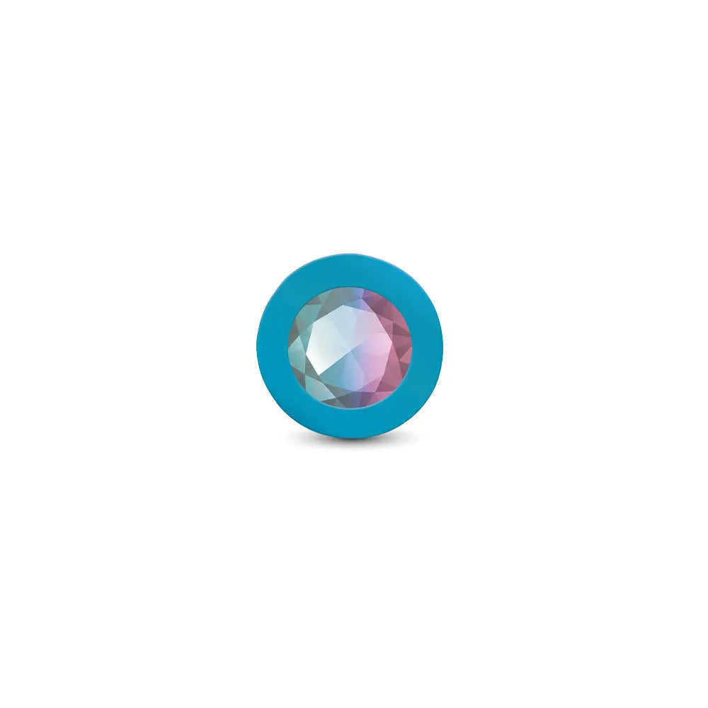 Gemma Clear Iridescent Gem Teal Silicone Plug - M – body-safe materials | Fu'Cha Exotics