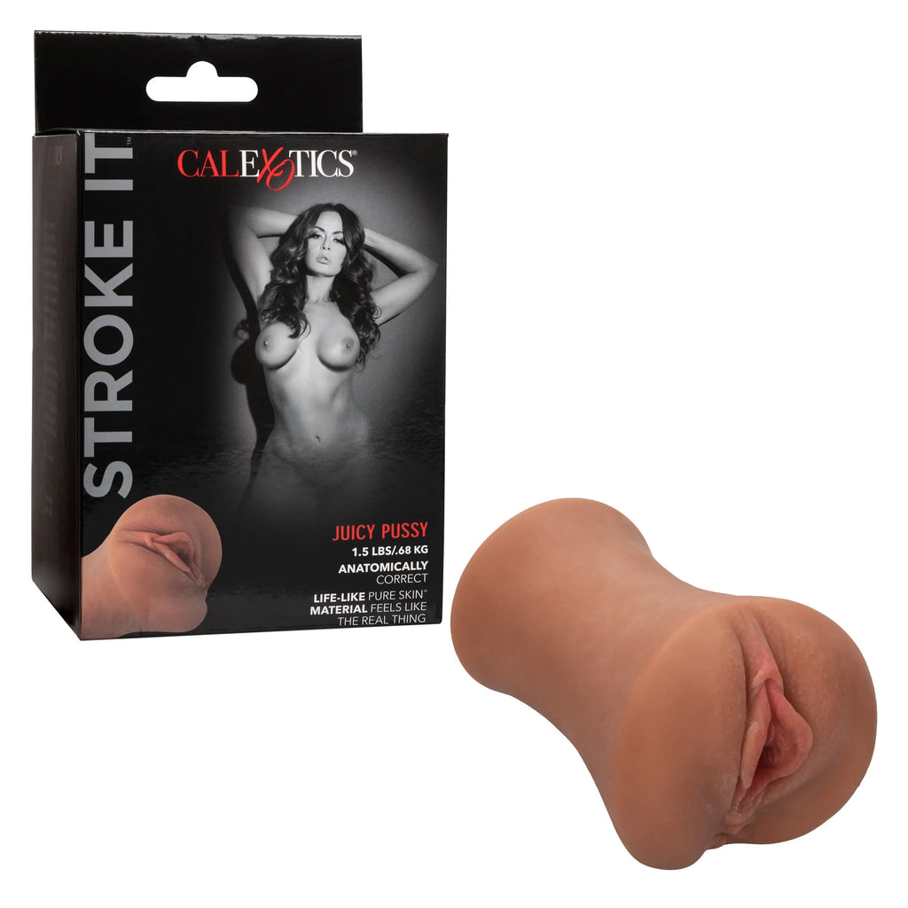 Stroke It Juicy Pussy - Brown – body-safe materials | Fu'Cha Exotics