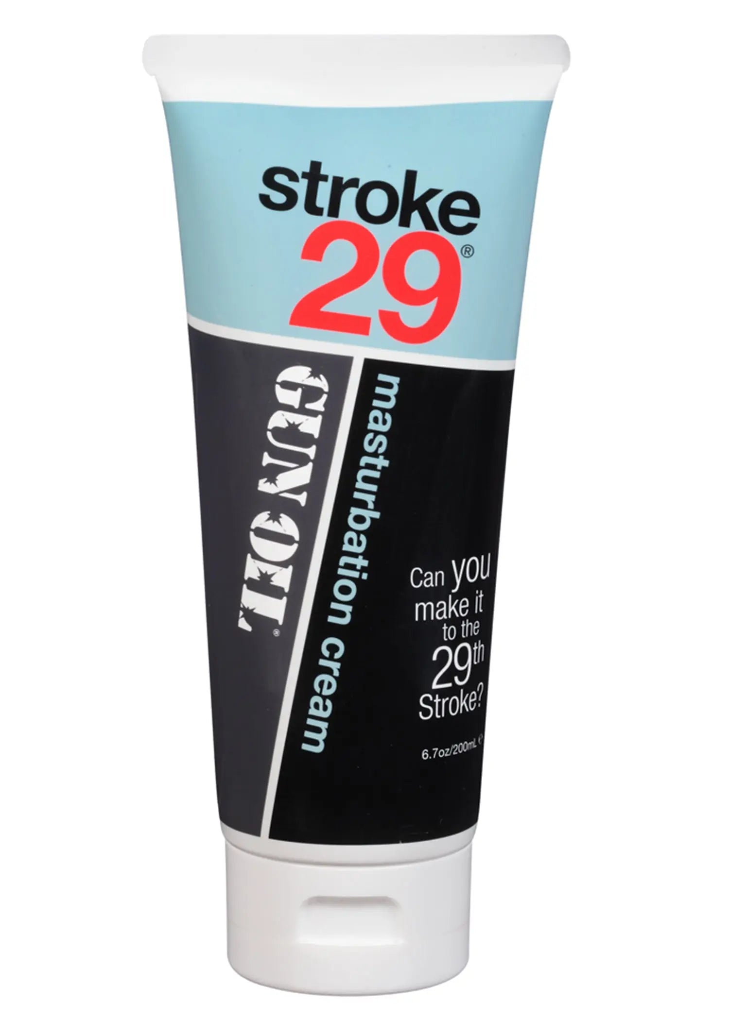 Stroke 29 tube, 6.7 oz, blue and black front label