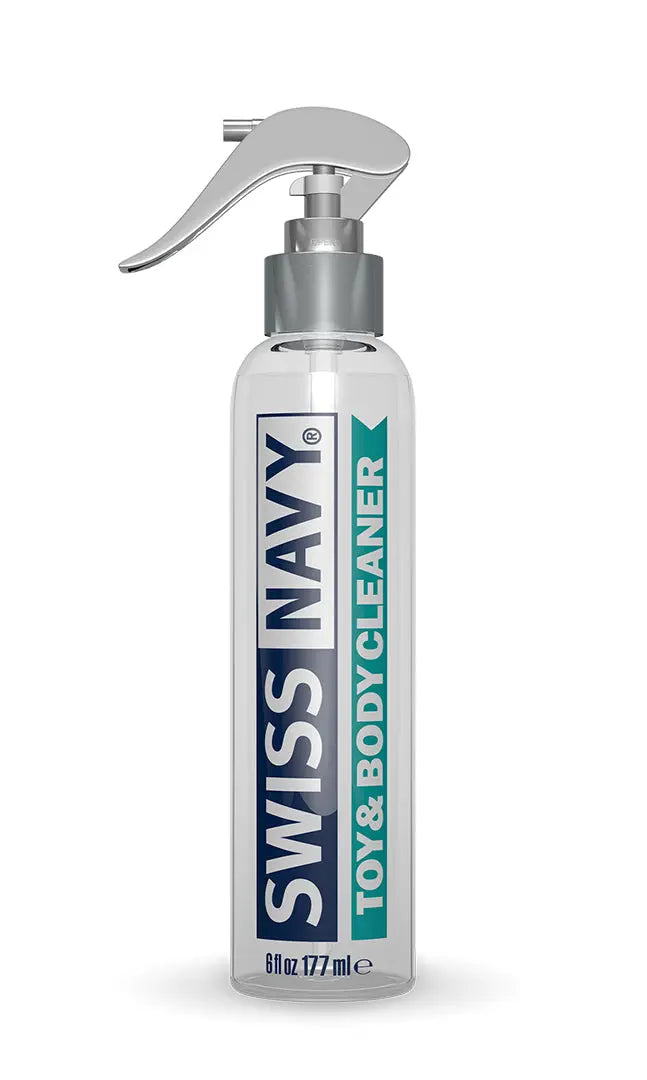 Swiss Navy toy & body cleaner bottle with spray pump, 6 fl oz