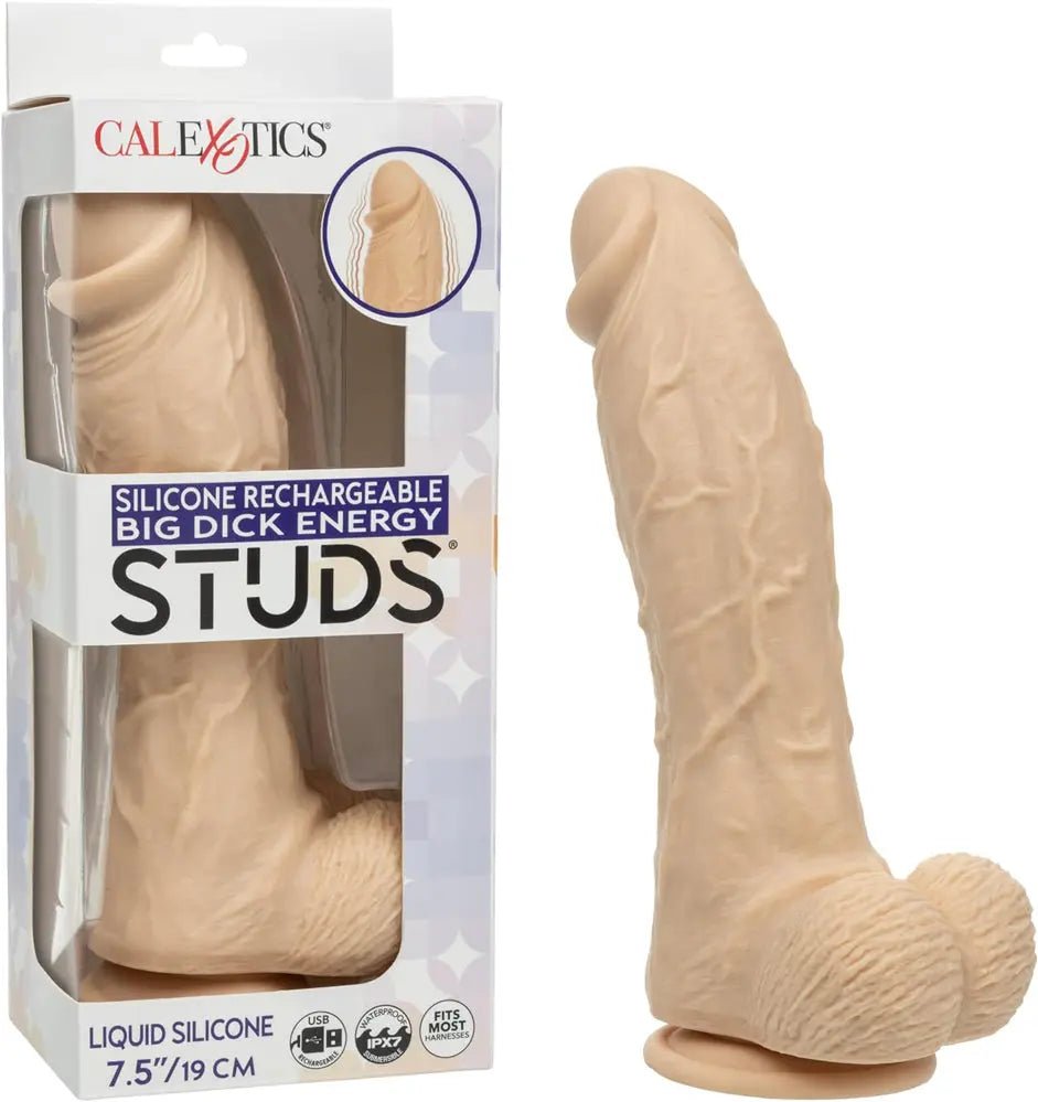 Silicone Rechargeable Big Dick Energy Studs - Ivory – body-safe silicone 10 vibration modes | Fu'Cha Exotics