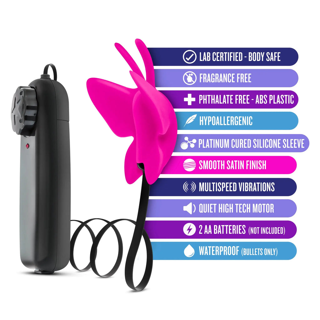 Luxe- Butterfly Teaser - Fuschia – body-safe silicone fully waterproof | Fu'Cha Exotics