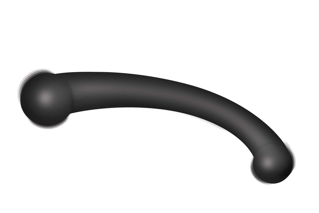 10x Vibra-Crescent Silicone Dual Ended Dildo - Black – body-safe materials | Fu'Cha Exotics