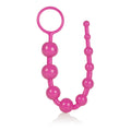 Pink segmented silicone anal beads, U-shaped with loop ends