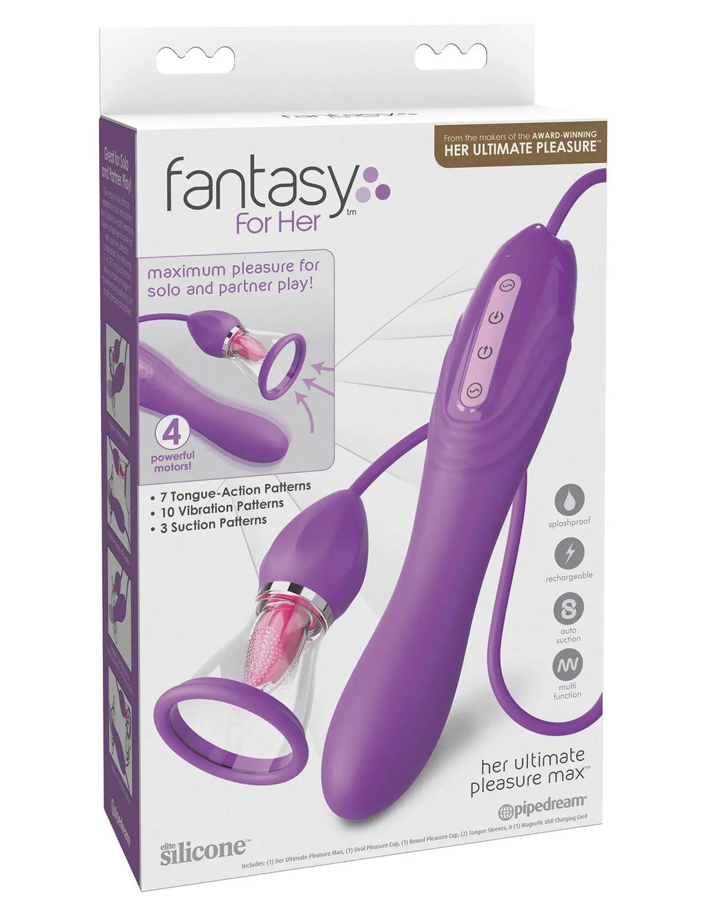 Her Ultimate Pleasure Max - Purple – body-safe silicone fully waterproof | Fu'Cha Exotics