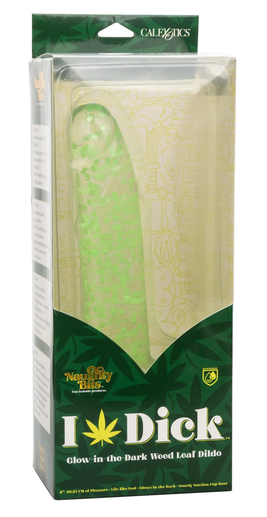 Naughty Bits I Leaf Dick Glow-in-the-Dark Weed Leaf Dildo - Glow in the Dark – body-safe materials | Fu'Cha Exotics