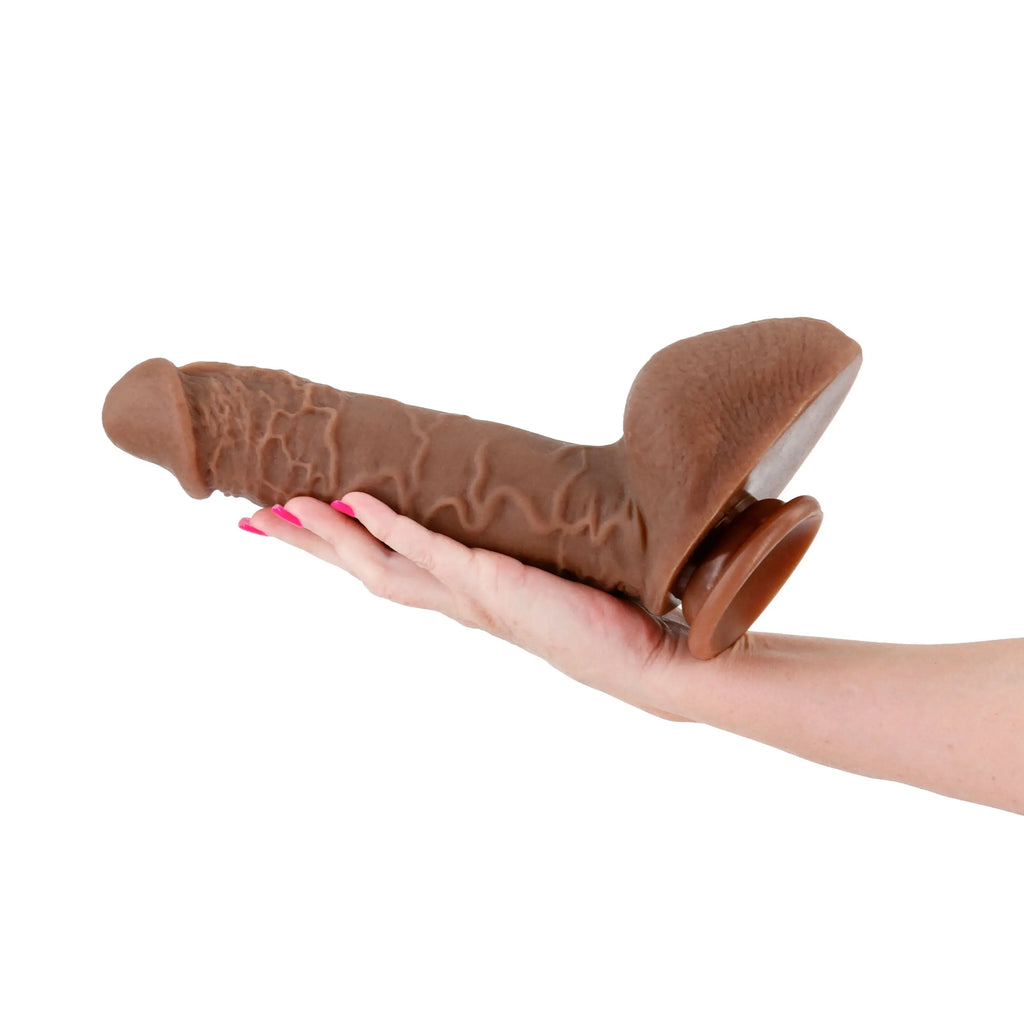 Shane Diesel - Dual Density Dildo - Brown – body-safe silicone suction stimulation | Fu'Cha Exotics