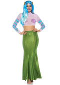 Shimmer Spandex Mermaid Costume Maxi Skirt - Medium-Large - Green