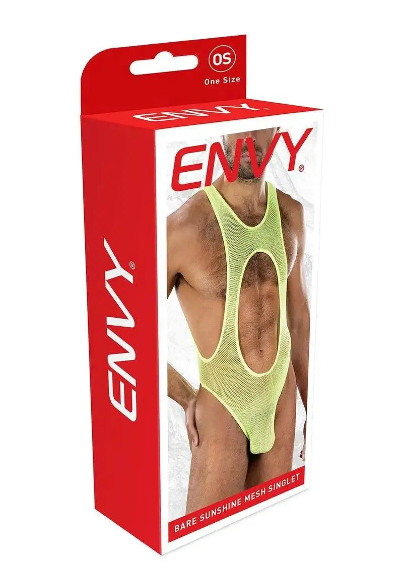 Envy Bare Sunshine Mesh Singlet Os - Yellow – body-safe materials | Fu'Cha Exotics