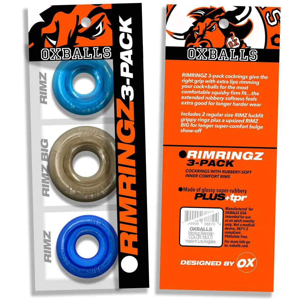 RimringzMulti Size 3 Pack- Cool Blues – body-safe materials | Fu'Cha Exotics