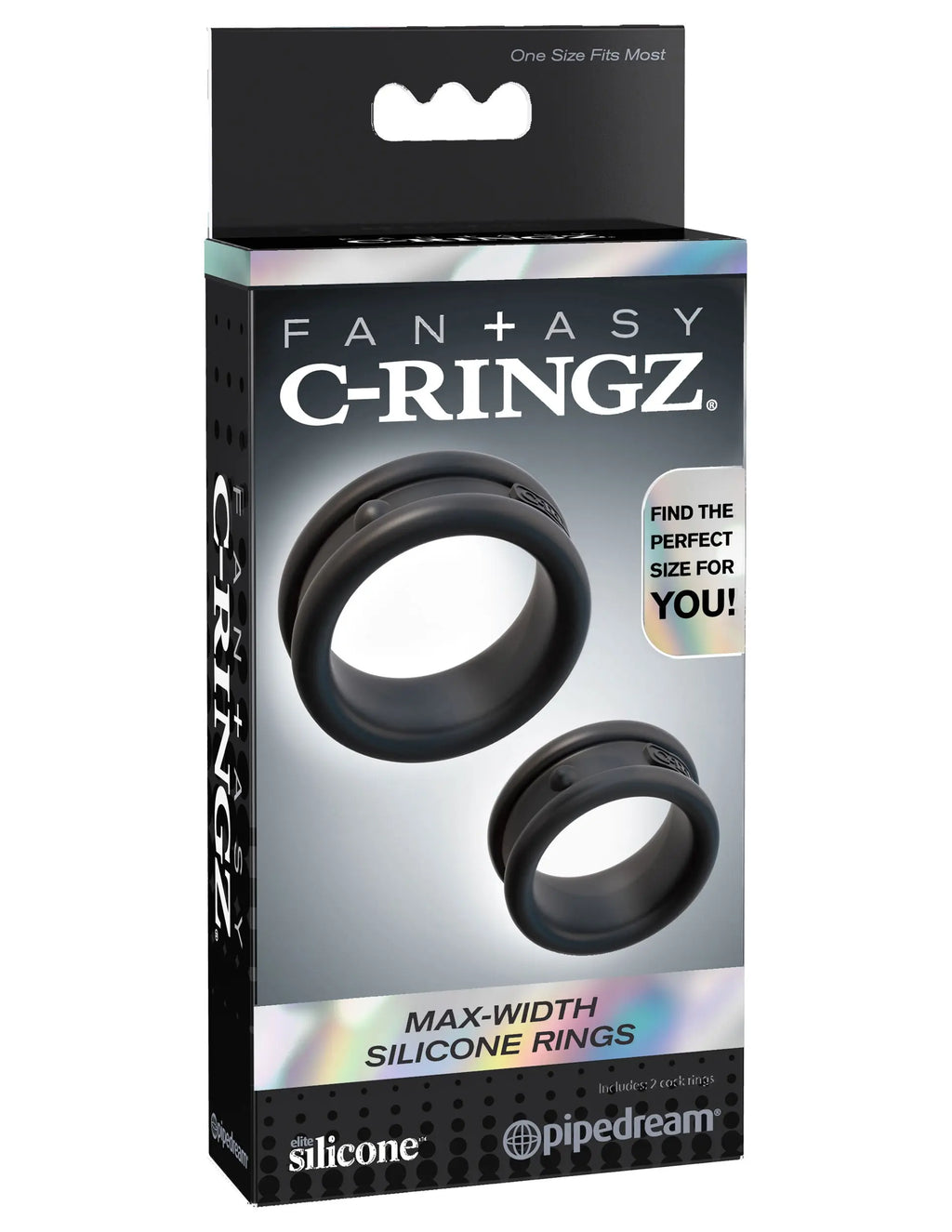 Fantasy C-Ringz Max Width Silicone Rings - Black – body-safe silicone | Fu'Cha Exotics